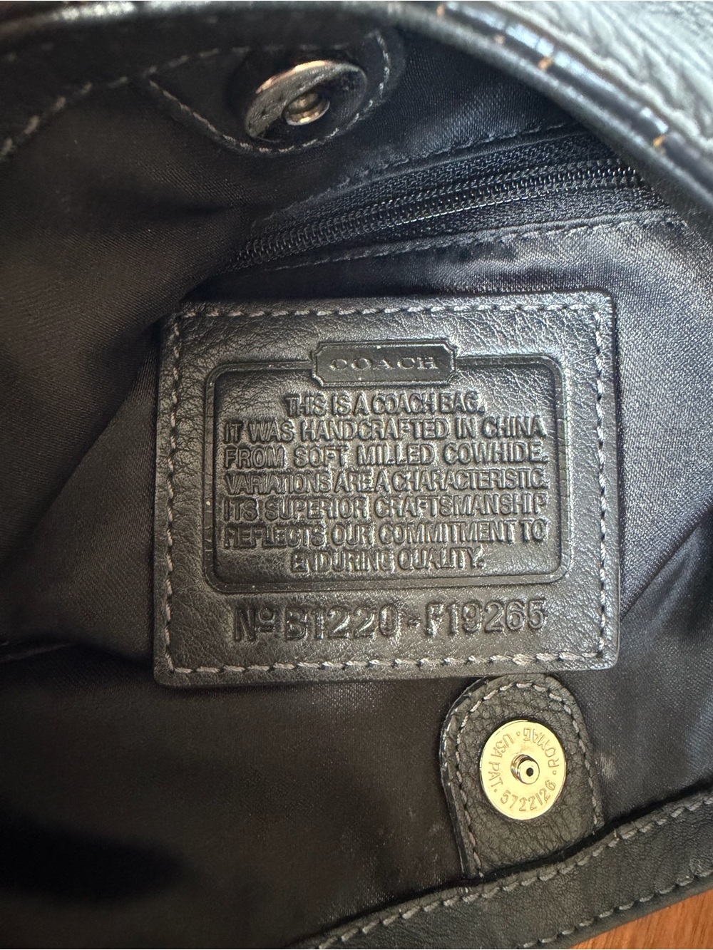 Coach Penelope F19265 Black Pebbled Leather Turnlock Crossbody Bag - Picture 2 of 5